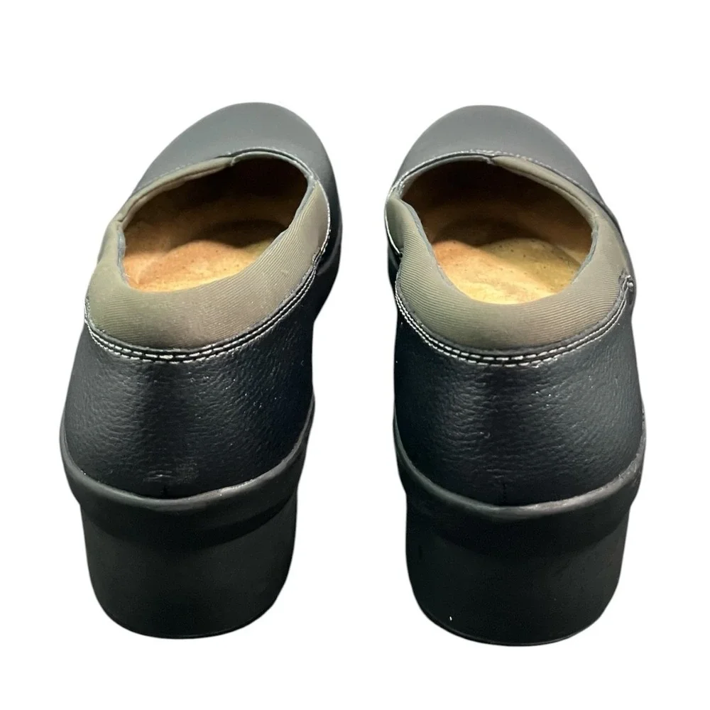 Clarks Collection Suttyn Walk Dark‎ Pewter Metallic Wedge Shoes Womens 8.5 M